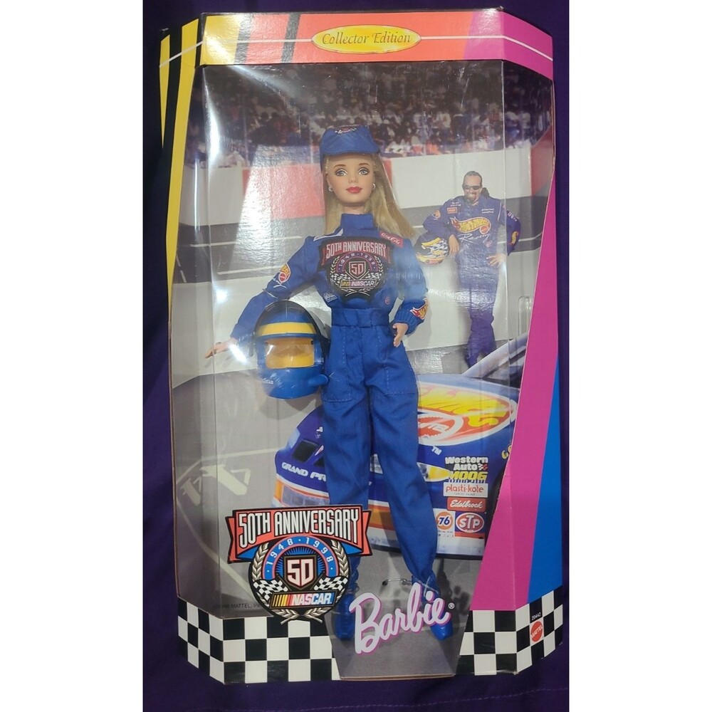 NASCAR 50th Anniversary Barbie Doll Vintage 1998 Collector Edition In Box